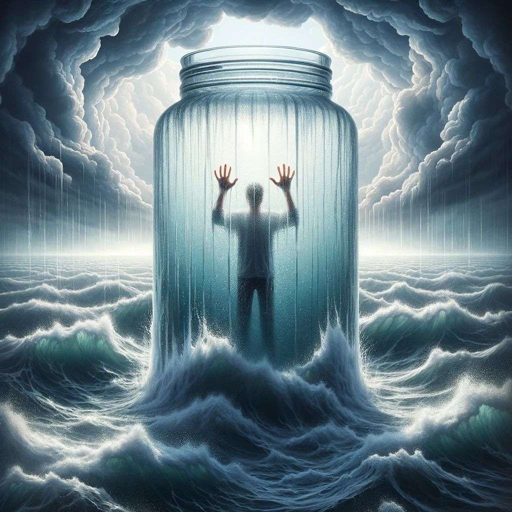 a representation of anxiety, digital art, 2.5D style